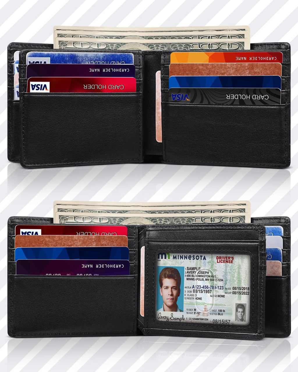 Genuine Leather Bifold Wallet for Men
