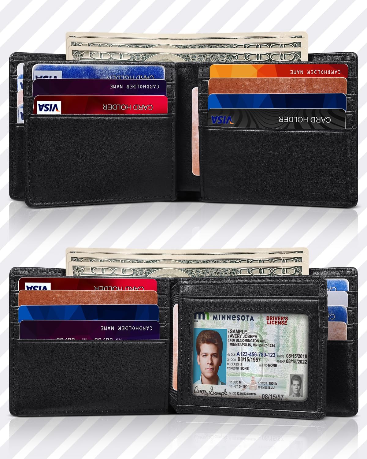 Genuine Leather Bifold Wallet for Men